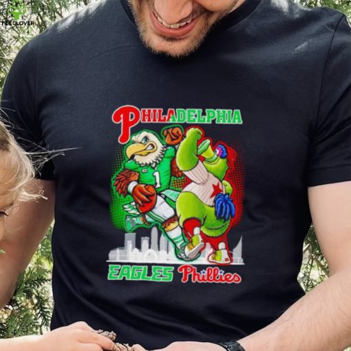 Philadelphia Eagles Phillies mascot skyline hoodie, sweater, longsleeve, shirt v-neck, t-shirt