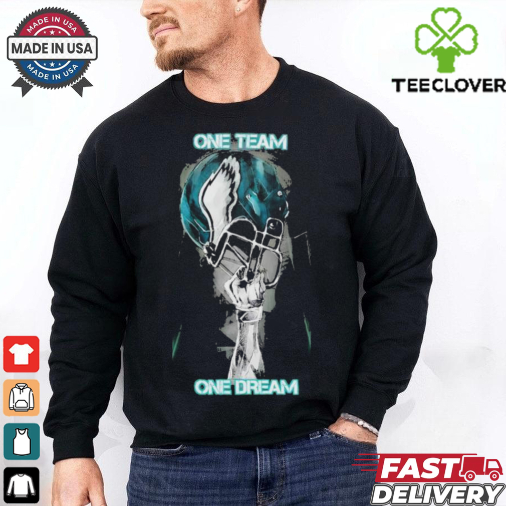Philadelphia Eagles Philly One Team One Dream Helmet Hand T Shirts Philadelphia Eagles Philly One Team One Dream Helmet Hand T Shirts