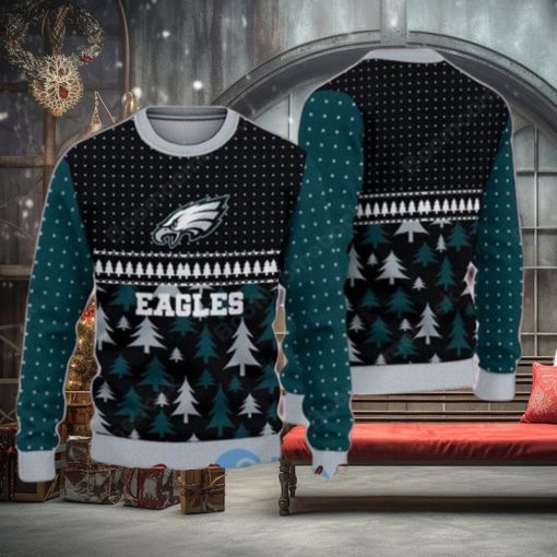 Philadelphia Eagles Pine Trees Ugly Christmas Sweater