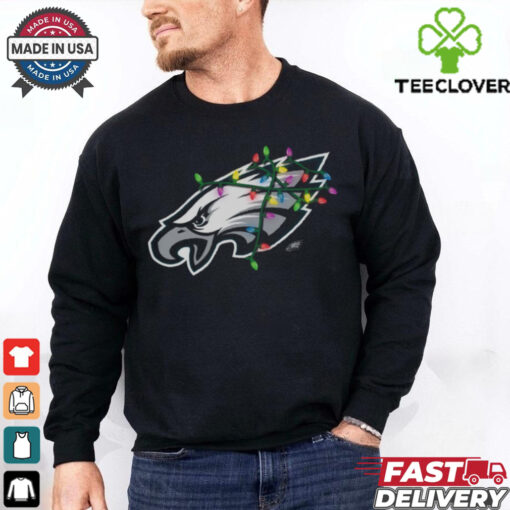Philadelphia Eagles Primary Logo Holiday Lights T Shirt