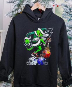 Philadelphia Eagles Santa Grinch stomp NFL helmets funny Christmas hoodie, sweater, longsleeve, shirt v-neck, t-shirt