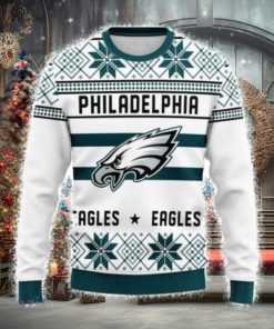 Philadelphia Eagles Snowflake Christmas Pullover Ugly Christmas Sweater 3D Gift For Fans Ugly Christmas Sweater 3D Gift For Fans