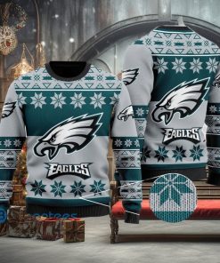 Philadelphia Eagles Snowflakes Pattern Ugly Christmas Sweater Christmas  Gift - Teeclover