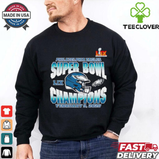 Philadelphia Eagles Super Bowl LIX 2025 Champions helmet shirt