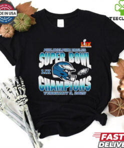 Philadelphia Eagles Super Bowl LIX 2025 Champions helmet shirt