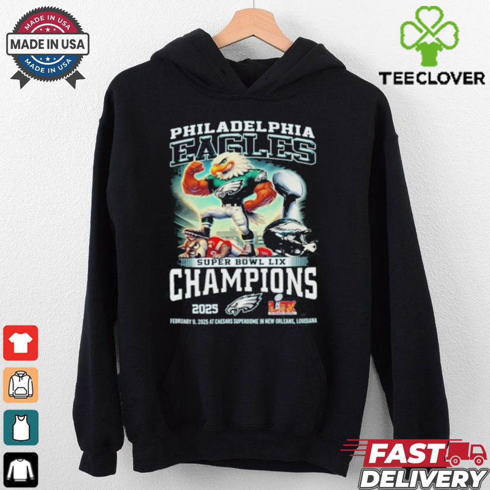 Philadelphia Eagles Super Bowl LIX Champions 2025 Character Shirt Philadelphia Eagles Super Bowl LIX Champions 2025 Character Shirt