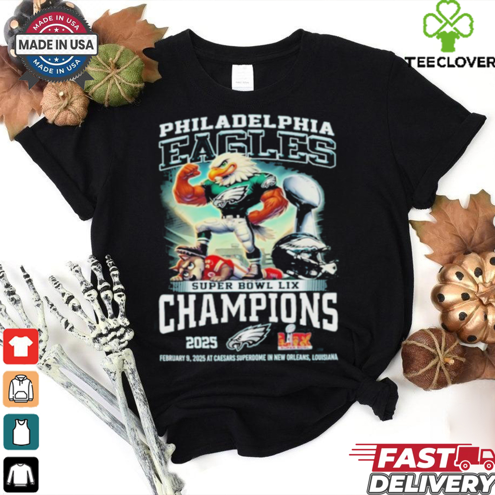 Philadelphia Eagles Super Bowl LIX Champions 2025 Character Shirt Philadelphia Eagles Super Bowl LIX Champions 2025 Character Shirt