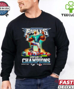 Philadelphia Eagles Super Bowl LIX Champions 40 22 score mascot shirt