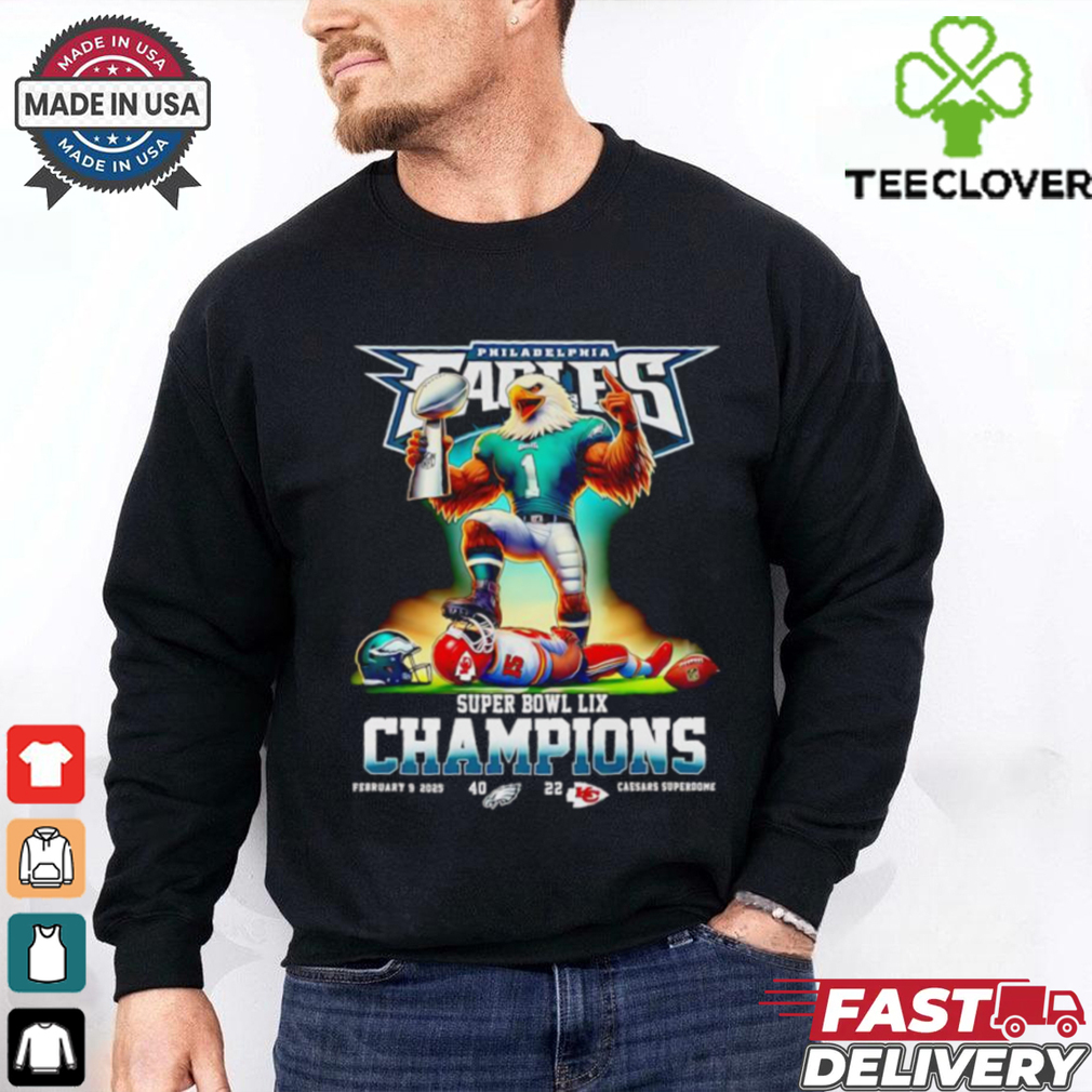 Philadelphia Eagles Super Bowl LIX Champions 40 22 score mascot shirt Philadelphia Eagles Super Bowl LIX Champions 40 22 score mascot shirt