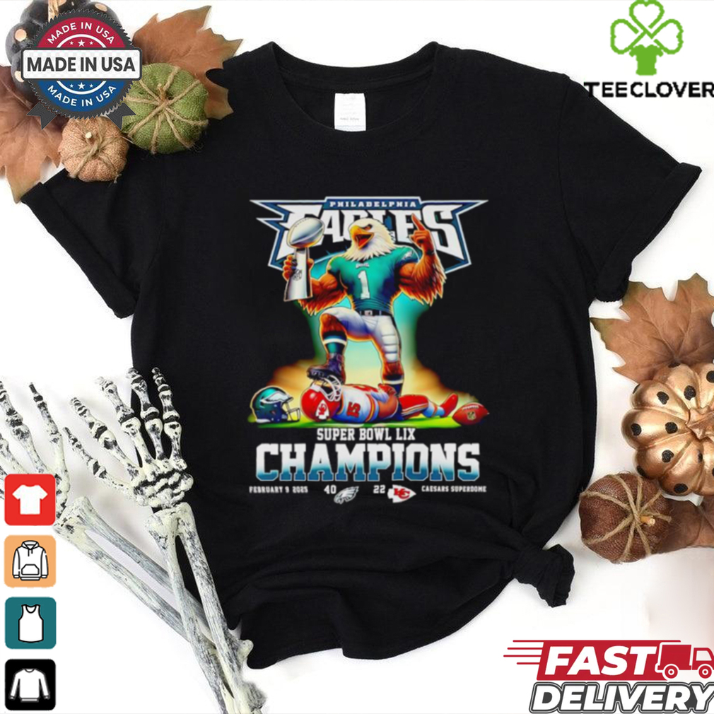 Philadelphia Eagles Super Bowl LIX Champions 40 22 score mascot shirt Philadelphia Eagles Super Bowl LIX Champions 40 22 score mascot shirt