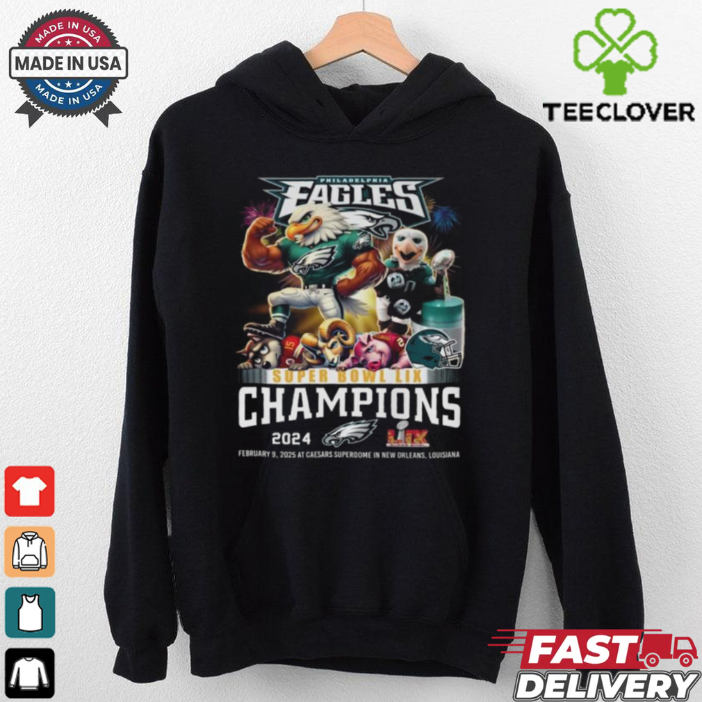 Philadelphia Eagles Super Bowl LIX Champions February 9, 2025 AT Caesars Superdome In New Orleans, Louisiana T Shirt Philadelphia Eagles Super Bowl LIX Champions February 9, 2025 AT Caesars Superdome In New Orleans, Louisiana T Shirt