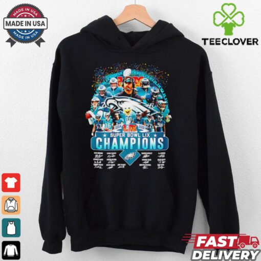 Philadelphia Eagles Super Bowl LIX Champions celebration signatures shirt