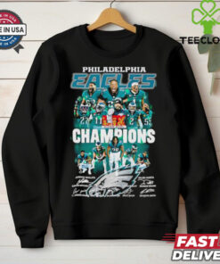 Philadelphia Eagles Super Bowl LIX Champions players signatures shirt