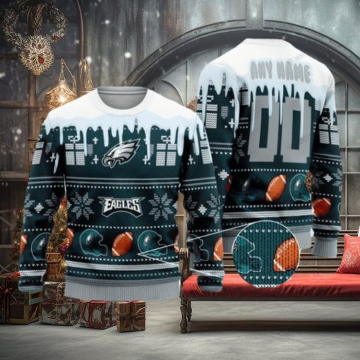 Philadelphia Eagles Woolen Christmas Ugly Sweater 3D Christmas Gifts For Fans