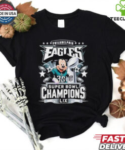 Philadelphia Eagles X Mickey Super Bowl Champions LIX T Shirts
