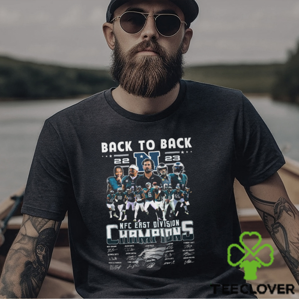 Philadelphia Eagles back to back 2023 NFC East Division Champions signature shirt Philadelphia Eagles back to back 2023 NFC East Division Champions signature shirt