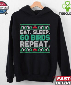 Philadelphia Eagles eat sleep go birds repeat ugly Christmas shirt
