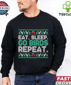 Philadelphia Eagles eat sleep go birds repeat ugly Christmas shirt