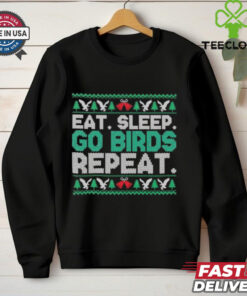 Philadelphia Eagles eat sleep go birds repeat ugly Christmas shirt
