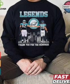 Philadelphia Eagles legends Kelce and Dawkins thank you for the memories signatures shirt