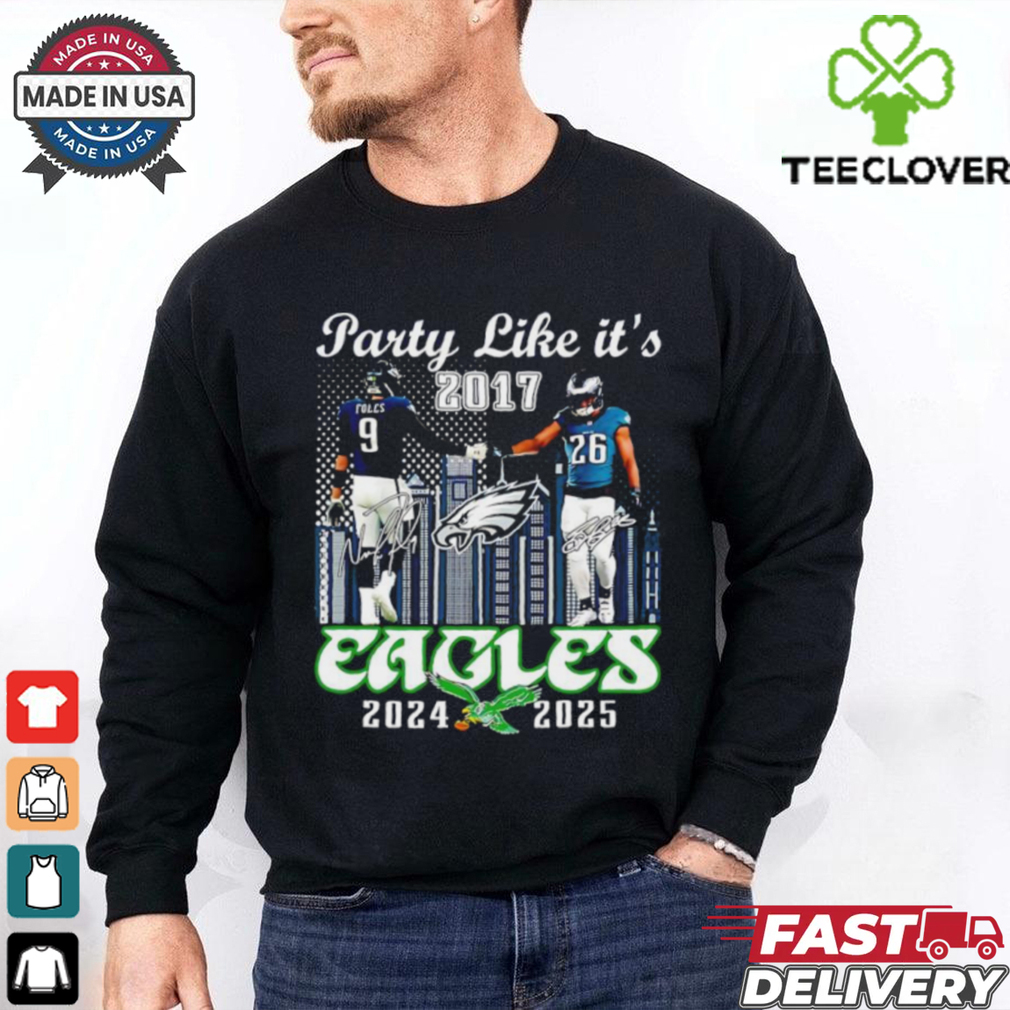 Philadelphia Eagles party like it’s 2017 Nick Foles and Saquon Barkley football signatures shirt Philadelphia Eagles party like it’s 2017 Nick Foles and Saquon Barkley football signatures shirt