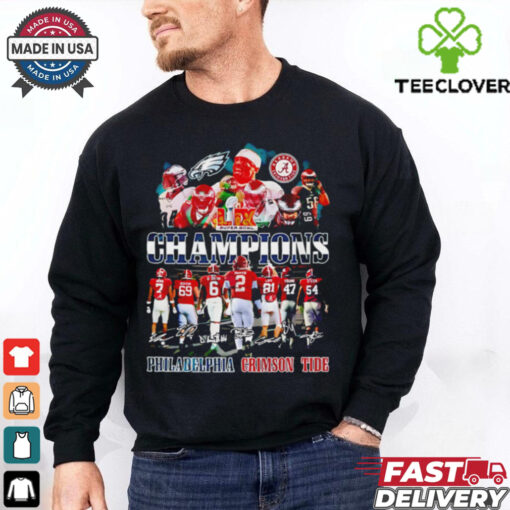 Philadelphia Eagles x Alabama Crimson Tide LIX Super Bowl Champions Limited shirt