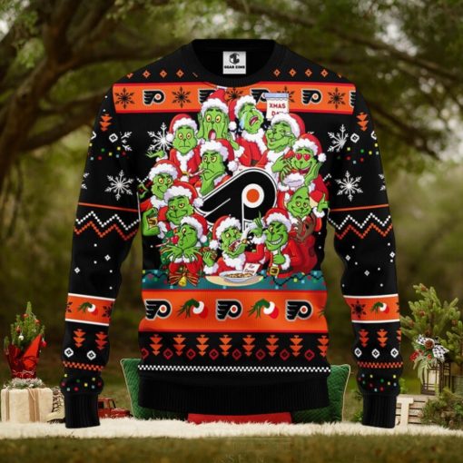 Philadelphia Flyers 12 Grinch Xmas Day Christmas Ugly Sweater