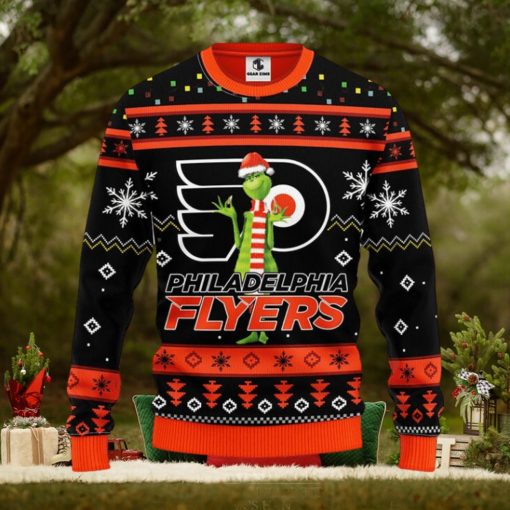 Philadelphia Flyers Funny Grinch Christmas Ugly Sweater
