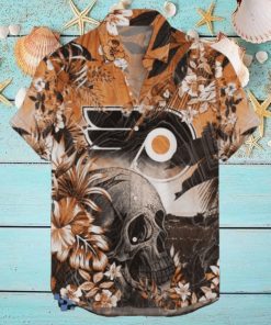 Philadelphia Flyers NHL Hawaiian Shirt Tropical Skull Design For Men Women