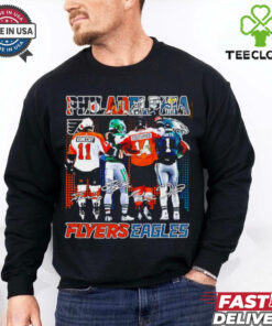 Philadelphia Flyers x Philadelphia Eagles signature city skyline shirt