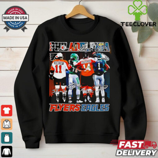 Philadelphia Flyers x Philadelphia Eagles signature city skyline shirt