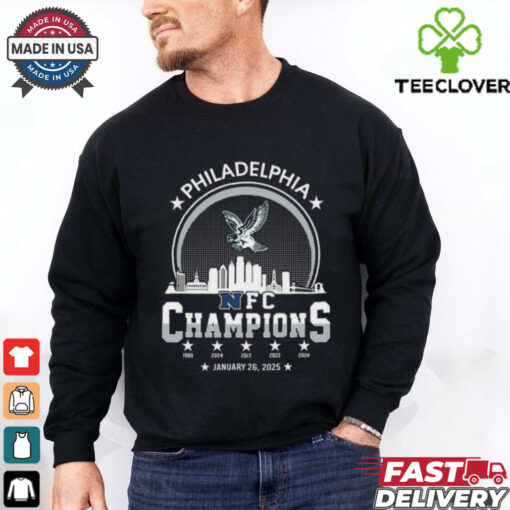 Philadelphia Football 2024 2025 NFC Champions National Football Champion Skyline Logo Shirt