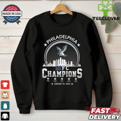 Philadelphia Football 2024 2025 NFC Champions National Football Champion Skyline Logo Shirt