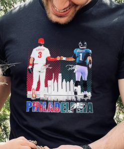 Philadelphia Jalen Hurts And Bryce Harper Philly’s Skyline Signatures Shirt 2 Philadelphia Jalen Hurts And Bryce Harper Philly’s Skyline Signatures Shirt