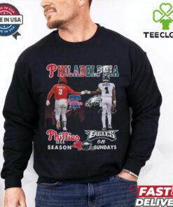 Philadelphia Phillies All Season Philadelphia Eagles On Sundays 2024 T shirt 3 Philadelphia Phillies All Season Philadelphia Eagles On Sundays 2024 T shirt