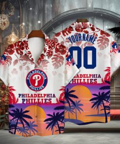 Philadelphia Phillies Custom Name And Number Major League Baseball 3D Print Hawaiian Shirt