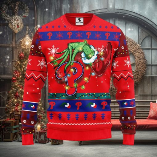 Philadelphia Phillies Grinch Christmas Ugly Sweater