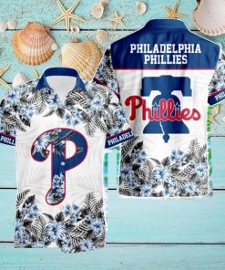 Philadelphia Phillies Hibiscus Plumeria Flower 3D Printed Hawaiian Shirt