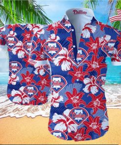 Philadelphia Phillies Logo Red Flower Hawaiian Summer Shirt – Phillies Hawaiian Shirt