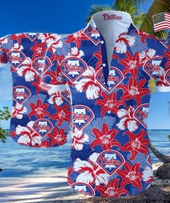 Philadelphia Phillies Logo Red Flower Hawaiian Summer Shirt – Phillies Hawaiian Shirt