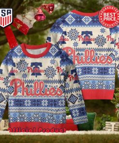 Philadelphia Phillies Logo Snowny Ugly Christmas Sweater