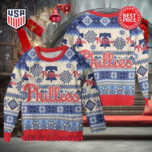 Philadelphia Phillies Logo Snowny Ugly Christmas Sweater