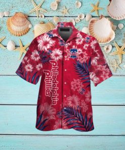Philadelphia Phillies MLB Flower Short Sleeve Button Up Hawaiian Shirt