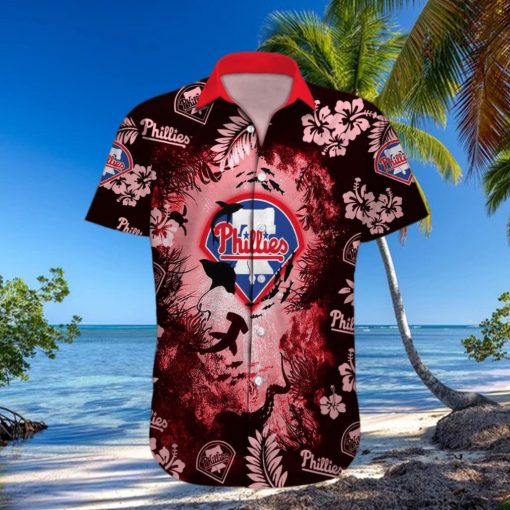 Philadelphia Phillies MLB Hammerhead Shark And Tropical Hawaiian Shirt