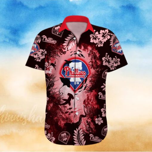 Philadelphia Phillies MLB Hammerhead Shark And Tropical Hawaiian Shirt