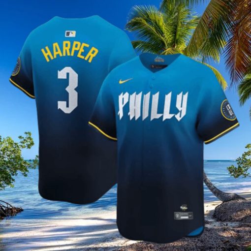 Philadelphia Phillies Nike MLB Limited City Connect Navy Jersey Bryce Harper Mens