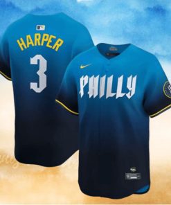 Philadelphia Phillies Nike MLB Limited City Connect Navy Jersey Bryce Harper Mens