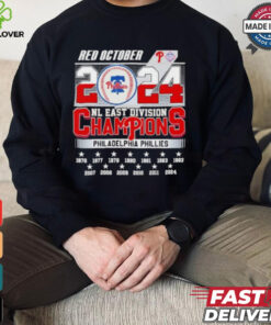 Philadelphia Phillies Red October 2024 NL East Division Champions 13X Shirt