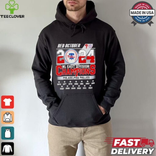 Philadelphia Phillies Red October 2024 NL East Division Champions 13X Shirt