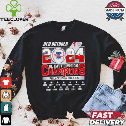 Philadelphia Phillies Red October 2024 NL East Division Champions 13X Shirt